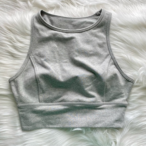 JoyLab Tops - JoyLab Light Heather Gray Work Out Sports Cropped Tank Top